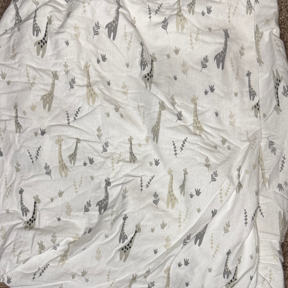 cloud island Neutral Giraffe Swaddle Blanket in White, Gray, Beige